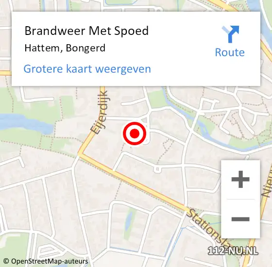 Locatie op kaart van de 112 melding: Brandweer Met Spoed Naar Hattem, Bongerd op 11 november 2016 15:51