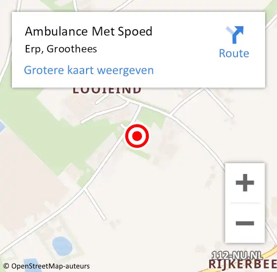 Locatie op kaart van de 112 melding: Ambulance Met Spoed Naar Erp, Groothees op 11 november 2016 18:09