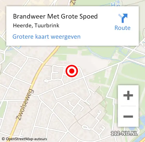 Locatie op kaart van de 112 melding: Brandweer Met Grote Spoed Naar Heerde, Tuurbrink op 11 november 2016 22:10