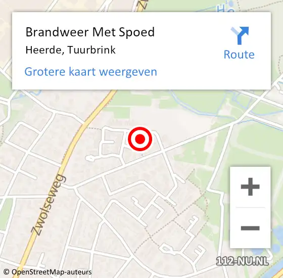 Locatie op kaart van de 112 melding: Brandweer Met Spoed Naar Heerde, Tuurbrink op 11 november 2016 22:33