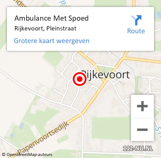 Locatie op kaart van de 112 melding: Ambulance Met Spoed Naar Rijkevoort, Pleinstraat op 11 november 2016 23:12