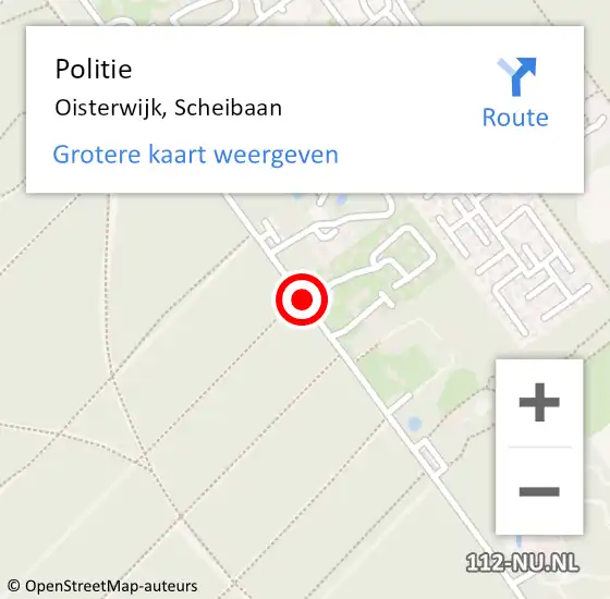 Locatie op kaart van de 112 melding: Politie Oisterwijk, Scheibaan op 12 november 2016 00:47