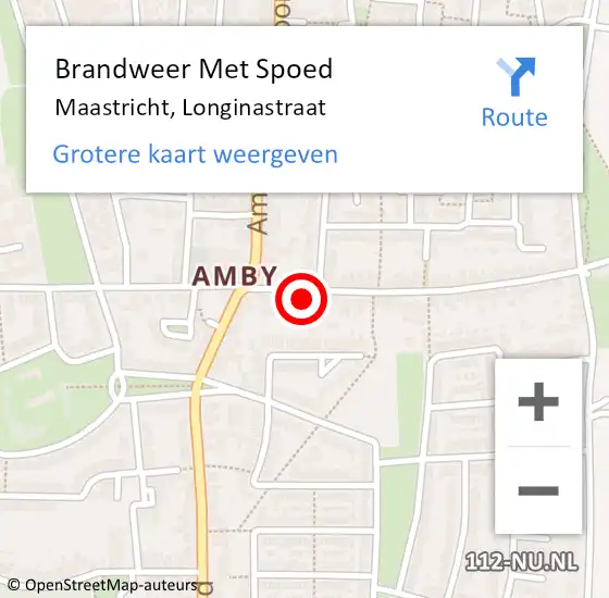 Locatie op kaart van de 112 melding: Brandweer Met Spoed Naar Maastricht, Longinastraat op 12 november 2016 05:07