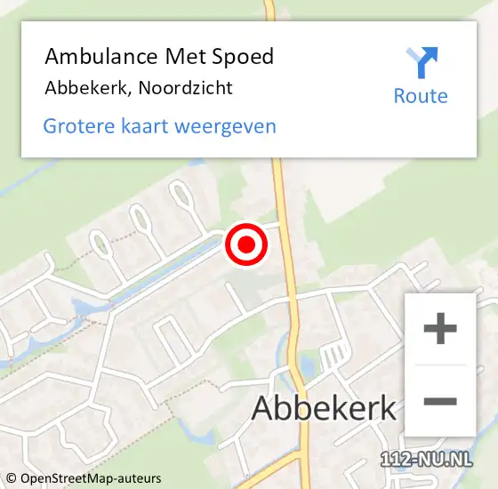 Locatie op kaart van de 112 melding: Ambulance Met Spoed Naar Abbekerk, Noordzicht op 12 november 2016 06:34