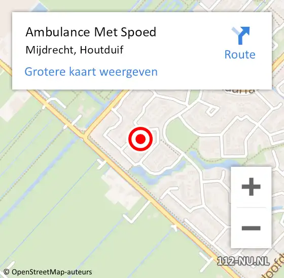 Locatie op kaart van de 112 melding: Ambulance Met Spoed Naar Mijdrecht, Houtduif op 12 november 2016 09:56