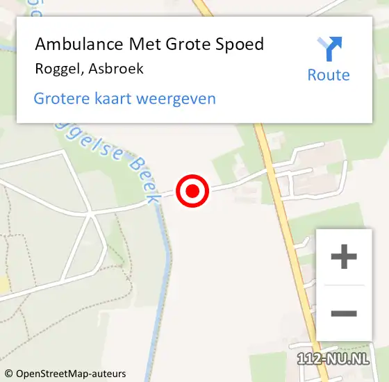 Locatie op kaart van de 112 melding: Ambulance Met Grote Spoed Naar Roggel, Asbroek op 12 november 2016 10:03