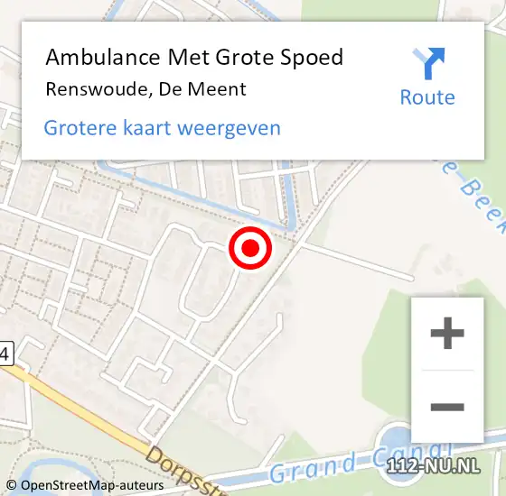 Locatie op kaart van de 112 melding: Ambulance Met Grote Spoed Naar Renswoude, De Meent op 12 november 2016 10:43