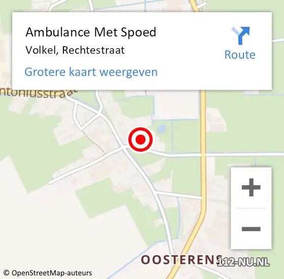 Locatie op kaart van de 112 melding: Ambulance Met Spoed Naar Volkel, Rechtestraat op 12 november 2016 13:50