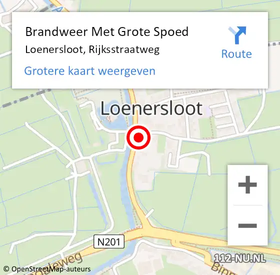 Locatie op kaart van de 112 melding: Brandweer Met Grote Spoed Naar Loenersloot, Rijksstraatweg op 12 november 2016 15:08