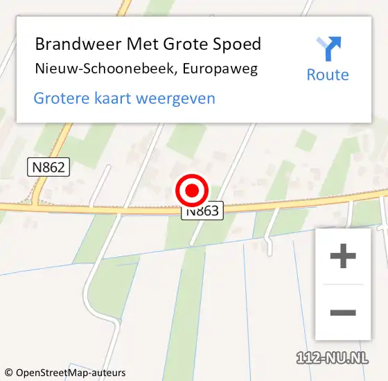 Locatie op kaart van de 112 melding: Brandweer Met Grote Spoed Naar Nieuw-Schoonebeek, Europaweg op 12 november 2016 15:16