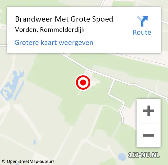 Locatie op kaart van de 112 melding: Brandweer Met Grote Spoed Naar Vorden, Rommelderdijk op 12 november 2016 15:23