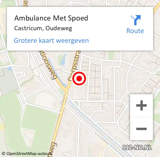 Locatie op kaart van de 112 melding: Ambulance Met Spoed Naar Castricum, Oudeweg op 12 november 2016 15:42