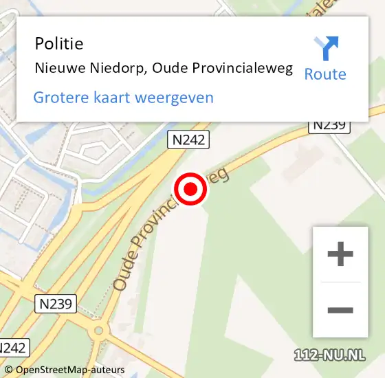 Locatie op kaart van de 112 melding: Politie Nieuwe Niedorp, Oude Provincialeweg op 12 november 2016 15:46