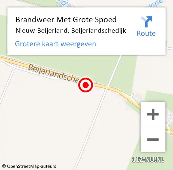 Locatie op kaart van de 112 melding: Brandweer Met Grote Spoed Naar Nieuw-Beijerland, Beijerlandschedijk op 12 november 2016 17:09