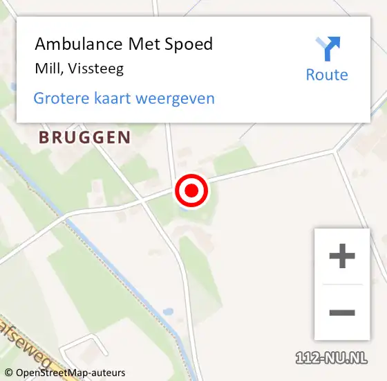 Locatie op kaart van de 112 melding: Ambulance Met Spoed Naar Mill, Vissteeg op 12 november 2016 20:02