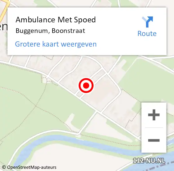 Locatie op kaart van de 112 melding: Ambulance Met Spoed Naar Buggenum, Boonstraat op 12 november 2016 22:05