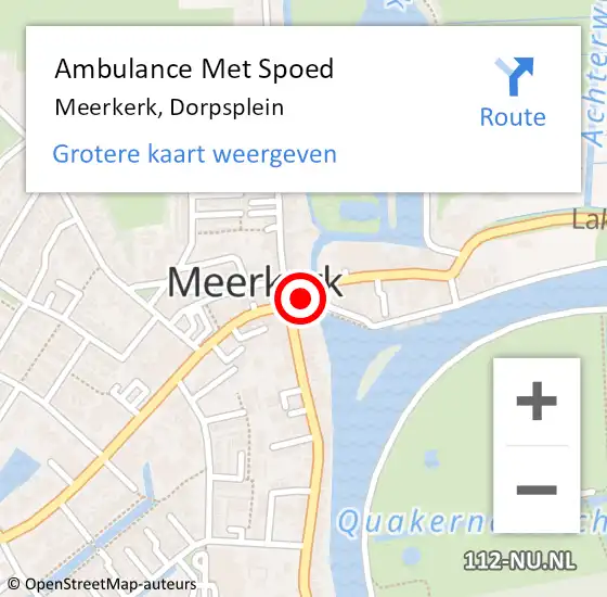 Locatie op kaart van de 112 melding: Ambulance Met Spoed Naar Meerkerk, Dorpsplein op 12 november 2016 22:25