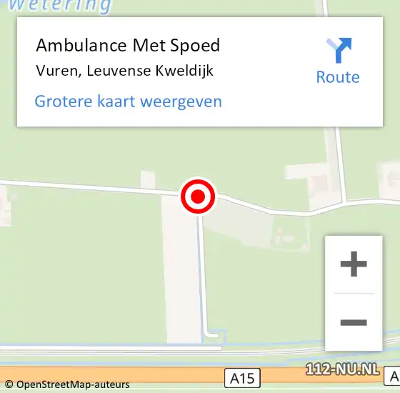 Locatie op kaart van de 112 melding: Ambulance Met Spoed Naar Vuren, Leuvense Kweldijk op 12 november 2016 23:54