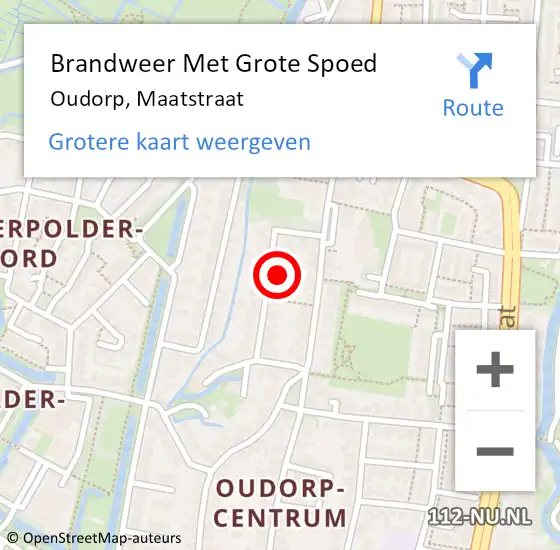 Locatie op kaart van de 112 melding: Brandweer Met Grote Spoed Naar Oudorp, Maatstraat op 13 november 2016 00:25