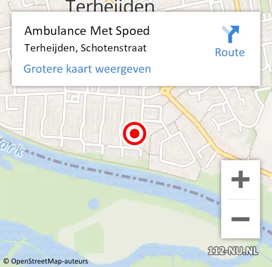 Locatie op kaart van de 112 melding: Ambulance Met Spoed Naar Terheijden, Schotenstraat op 13 november 2016 01:00