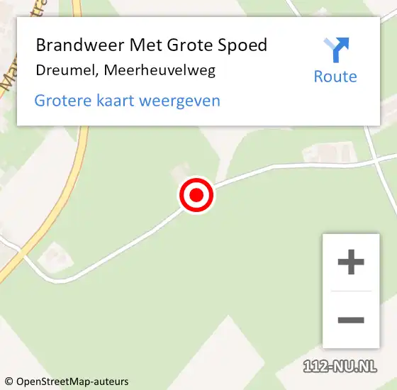 Locatie op kaart van de 112 melding: Brandweer Met Grote Spoed Naar Dreumel, Meerheuvelweg op 13 november 2016 01:34