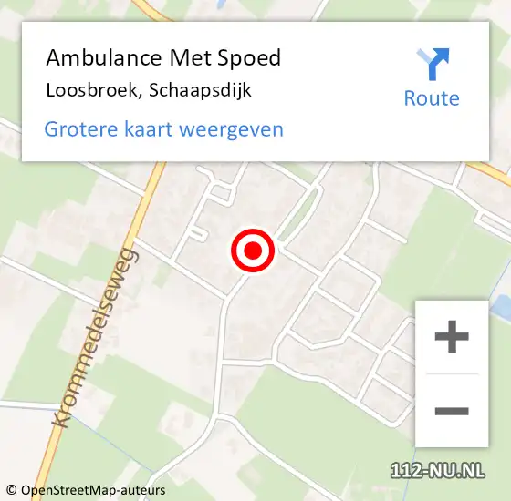 Locatie op kaart van de 112 melding: Ambulance Met Spoed Naar Loosbroek, Schaapsdijk op 13 november 2016 03:33