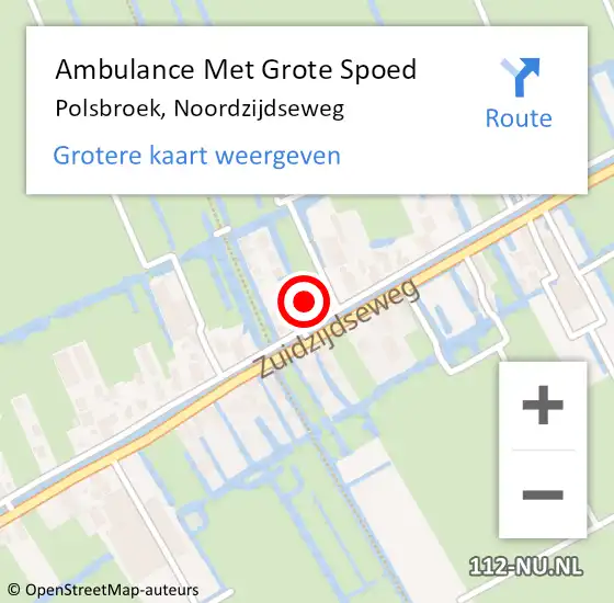 Locatie op kaart van de 112 melding: Ambulance Met Grote Spoed Naar Polsbroek, Noordzijdseweg op 18 september 2013 01:54