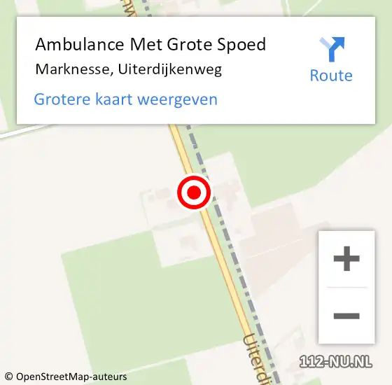 Locatie op kaart van de 112 melding: Ambulance Met Grote Spoed Naar Marknesse, Uiterdijkenweg op 13 november 2016 06:45