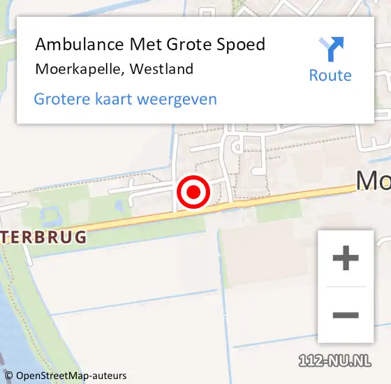 Locatie op kaart van de 112 melding: Ambulance Met Grote Spoed Naar Moerkapelle, Westland op 13 november 2016 06:50