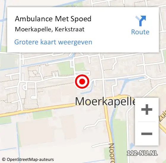 Locatie op kaart van de 112 melding: Ambulance Met Spoed Naar Moerkapelle, Kerkstraat op 13 november 2016 10:13