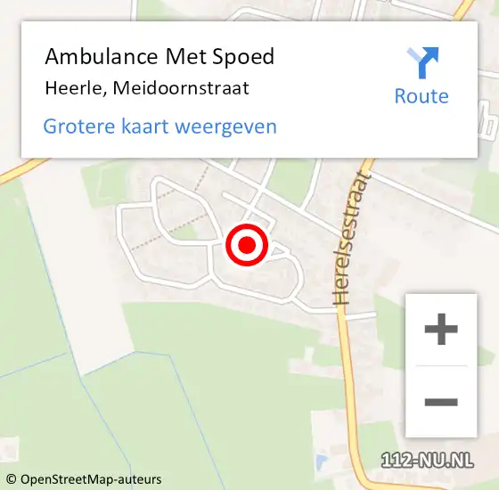 Locatie op kaart van de 112 melding: Ambulance Met Spoed Naar Heerle, Meidoornstraat op 13 november 2016 11:28