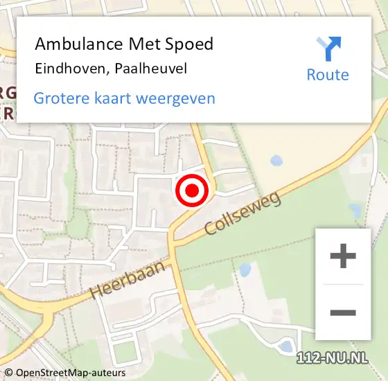 Locatie op kaart van de 112 melding: Ambulance Met Spoed Naar Eindhoven, Paalheuvel op 13 november 2016 11:38