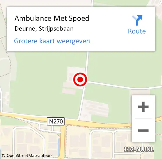 Locatie op kaart van de 112 melding: Ambulance Met Spoed Naar Deurne, Strijpsebaan op 13 november 2016 11:49