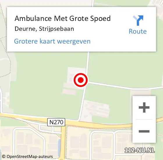 Locatie op kaart van de 112 melding: Ambulance Met Grote Spoed Naar Deurne, Strijpsebaan op 13 november 2016 12:02