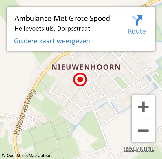 Locatie op kaart van de 112 melding: Ambulance Met Grote Spoed Naar Hellevoetsluis, Dorpsstraat op 13 november 2016 12:04