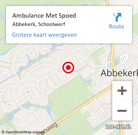 Locatie op kaart van de 112 melding: Ambulance Met Spoed Naar Abbekerk, Schoolwerf op 13 november 2016 12:25