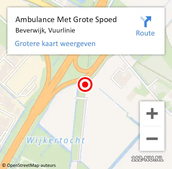 Locatie op kaart van de 112 melding: Ambulance Met Grote Spoed Naar Beverwijk, Vuurlinie op 13 november 2016 15:17