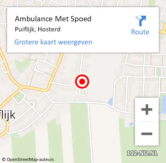 Locatie op kaart van de 112 melding: Ambulance Met Spoed Naar Puiflijk, Hosterd op 13 november 2016 15:24