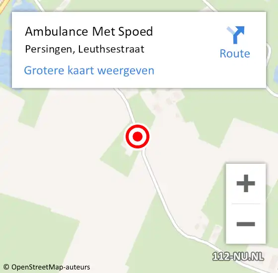 Locatie op kaart van de 112 melding: Ambulance Met Spoed Naar Persingen, Leuthsestraat op 13 november 2016 16:54