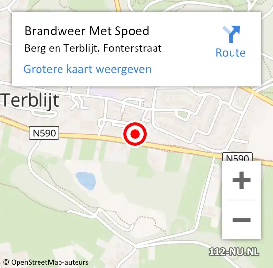 Locatie op kaart van de 112 melding: Brandweer Met Spoed Naar Berg en Terblijt, Fonterstraat op 13 november 2016 17:07