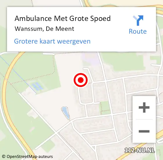 Locatie op kaart van de 112 melding: Ambulance Met Grote Spoed Naar Wanssum, De Meent op 13 november 2016 19:45