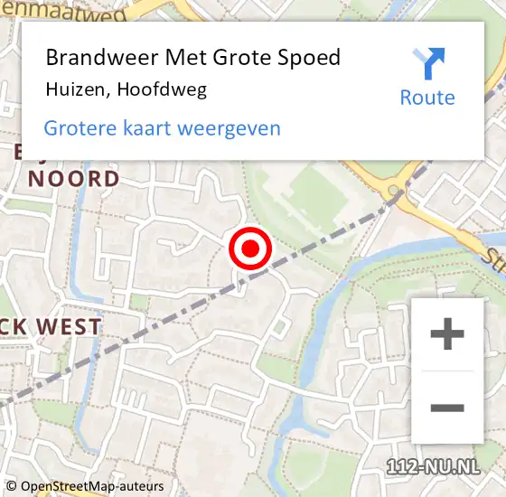 Locatie op kaart van de 112 melding: Brandweer Met Grote Spoed Naar Huizen, Hoofdweg op 13 november 2016 21:06