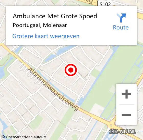 Locatie op kaart van de 112 melding: Ambulance Met Grote Spoed Naar Poortugaal, Molenaar op 13 november 2016 23:07