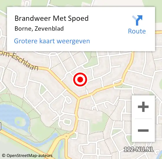 Locatie op kaart van de 112 melding: Brandweer Met Spoed Naar Borne, Zevenblad op 14 november 2016 05:22