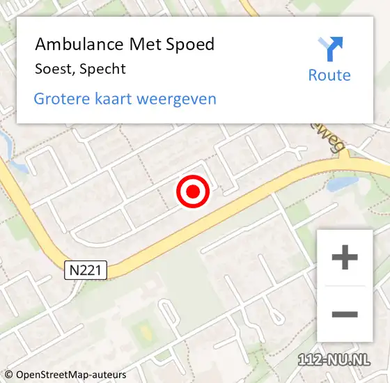 Locatie op kaart van de 112 melding: Ambulance Met Spoed Naar Soest, Specht op 14 november 2016 08:03