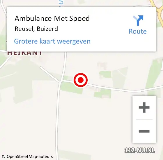 Locatie op kaart van de 112 melding: Ambulance Met Spoed Naar Reusel, Buizerd op 14 november 2016 09:44