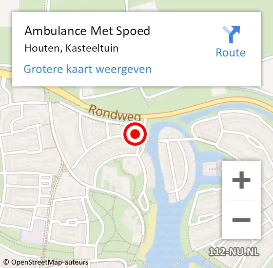 Locatie op kaart van de 112 melding: Ambulance Met Spoed Naar Houten, Kasteeltuin op 14 november 2016 11:53