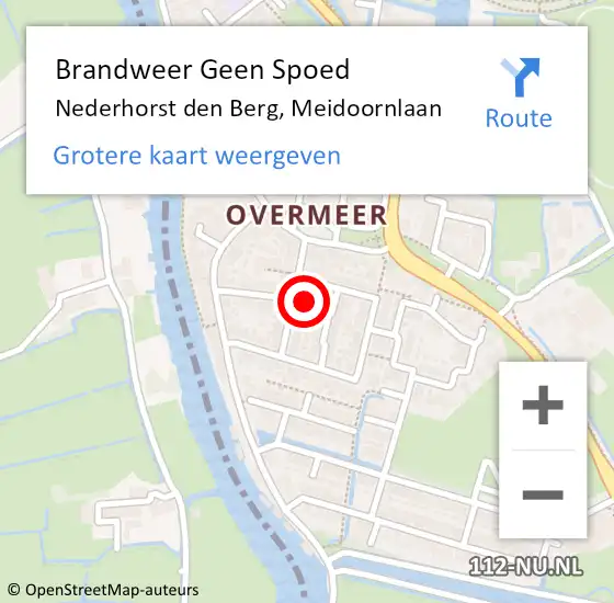 Locatie op kaart van de 112 melding: Brandweer Geen Spoed Naar Nederhorst den Berg, Meidoornlaan op 18 september 2013 02:33