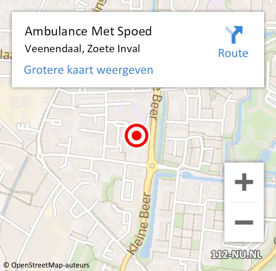 Locatie op kaart van de 112 melding: Ambulance Met Spoed Naar Veenendaal, Zoete Inval op 14 november 2016 12:55