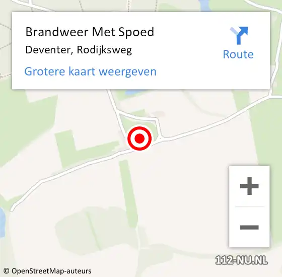 Locatie op kaart van de 112 melding: Brandweer Met Spoed Naar Deventer, Rodijksweg op 1 januari 2014 11:32